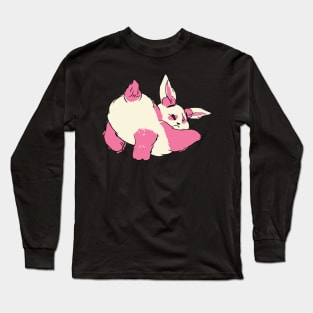 cute bunny butt, kawaii funny bunny Long Sleeve T-Shirt